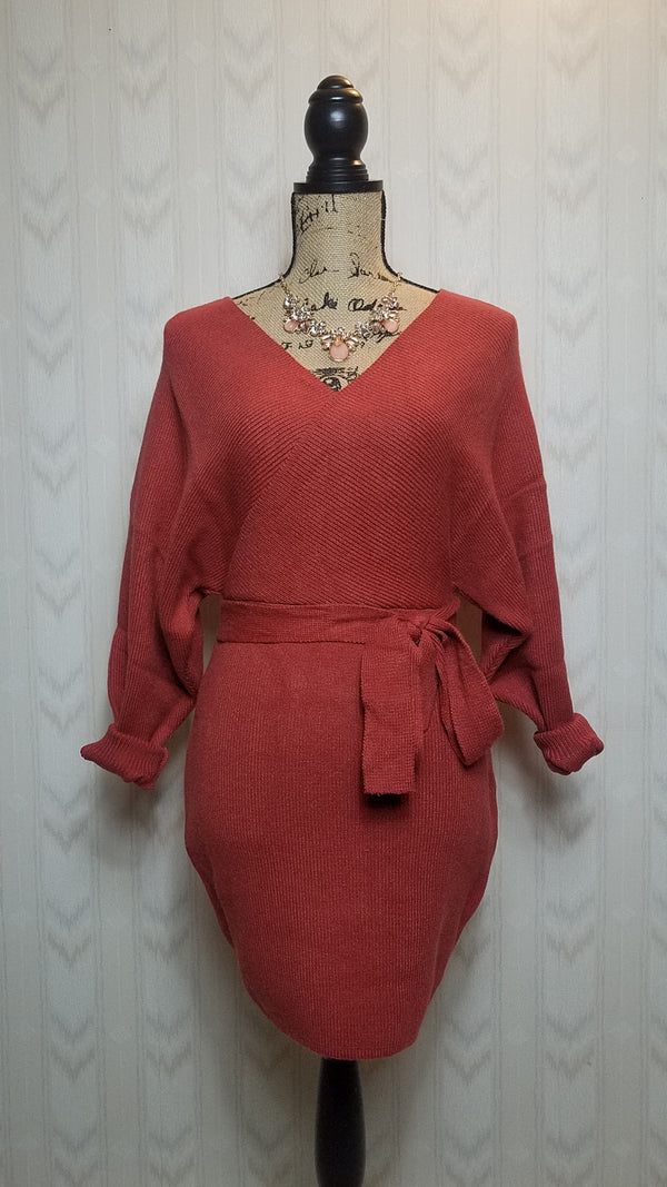 Rosie Rust Sweater Dress