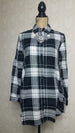 Ashley Black and White Plaid Button-Up Top