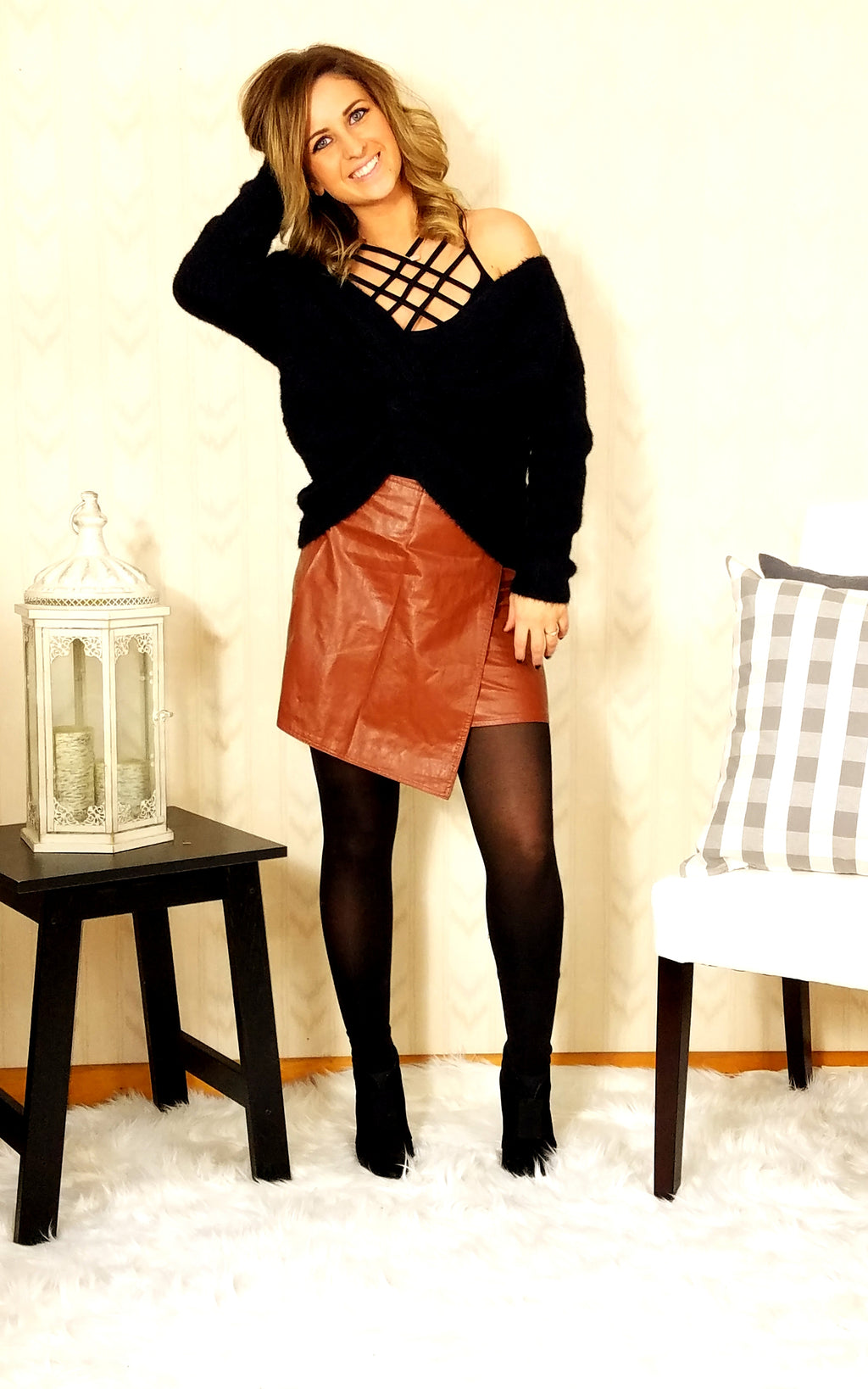 Wear Me Wrong Faux Leather Skirt