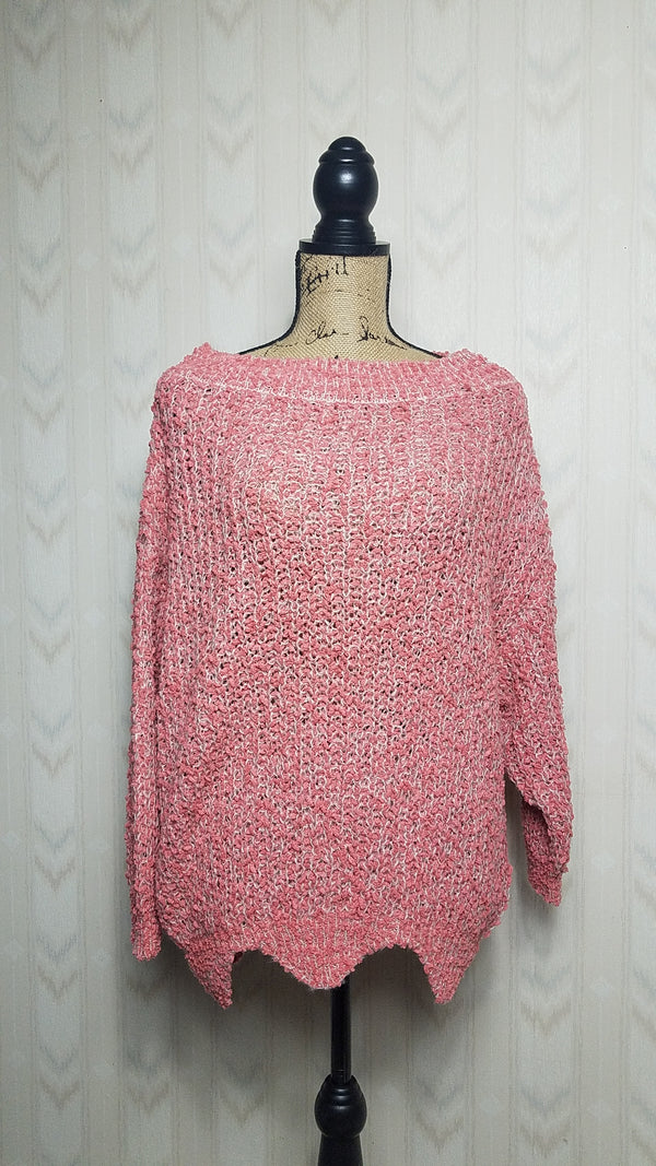 Polly Popcorn Coral Knit Sweater