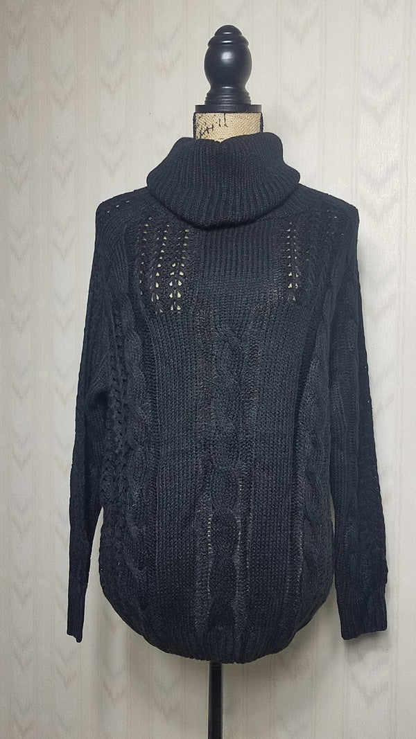 Julia Turtleneck Black Knit Sweater